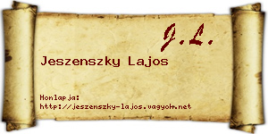 Jeszenszky Lajos névjegykártya