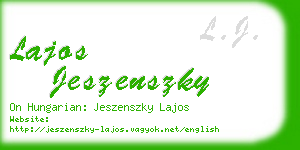 lajos jeszenszky business card